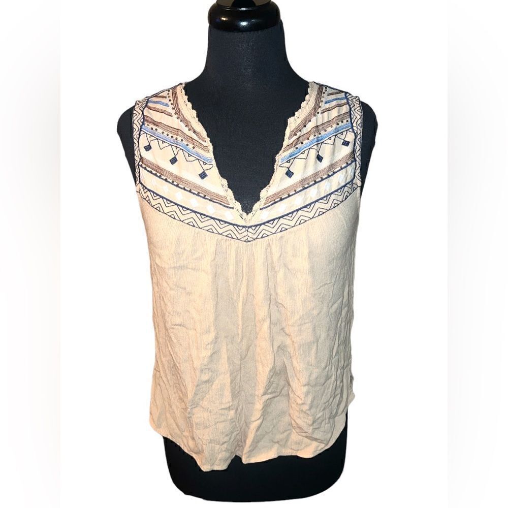 🐘Democracy Tan Printed Top